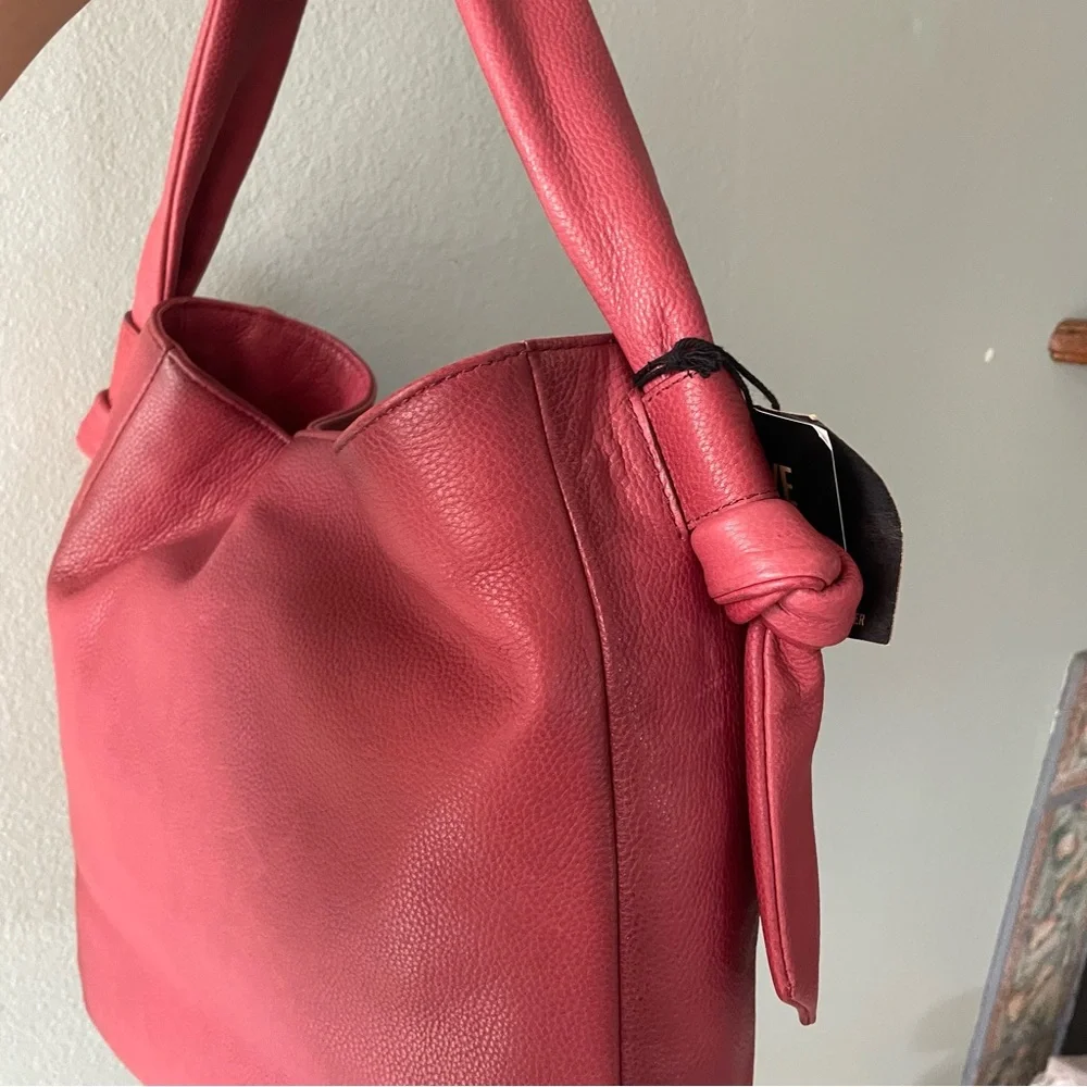 Frye | Cupid Red Leather Nora Knotted Hobo Bag - Picture 4 of 12